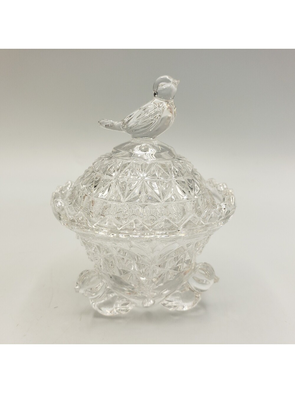 Vintage Hofbauer Byrds Trinket Candy Dish Birds German Crystal